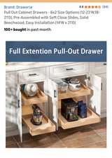 Draworia Pull Out Cabinet Drawer Solid Beechwood - Image 7