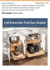 Draworia Pull Out Cabinet Drawer Solid Beechwood - Image 7