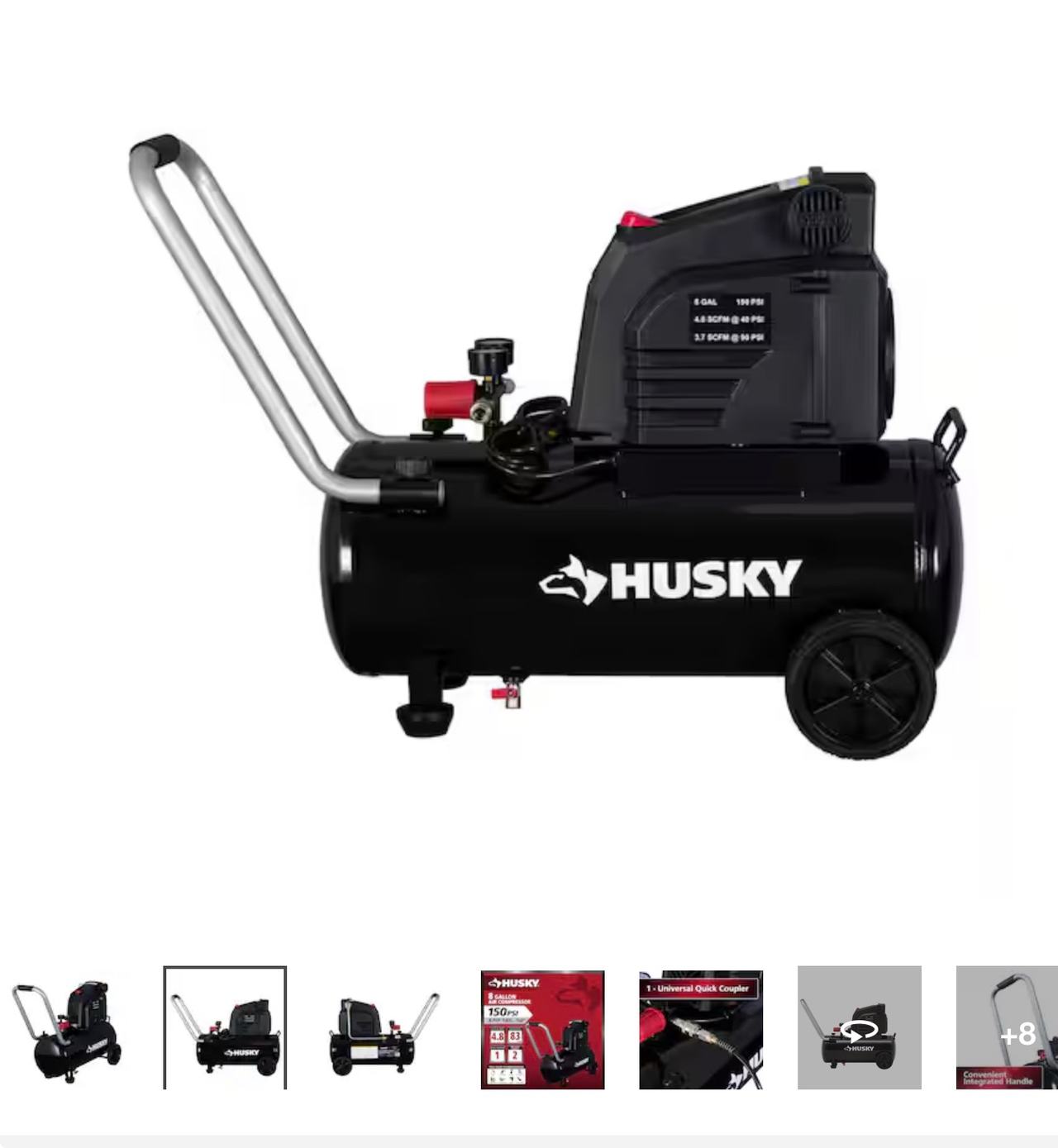 Husky 8 Gal. 150 PSI Portable Electric Air Compressor - Brand New