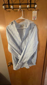 Duluth Trading Men's Wrinkle-Free Dress Shirt Blue/White Check Plaid - Image 2