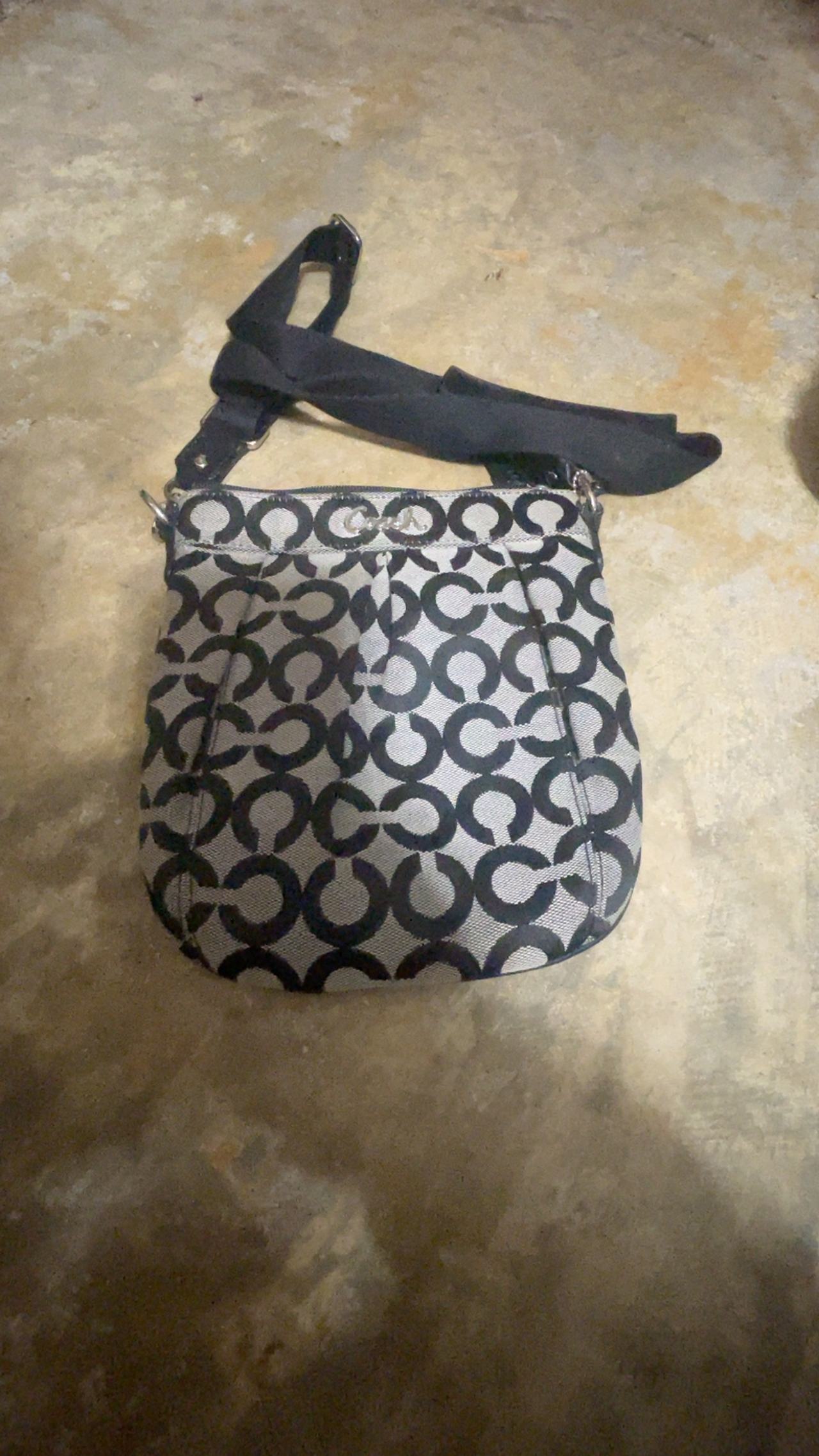 Coach Parker Op Art Crossbody Bag Black & Silver