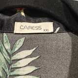  Caress Satin Pajama 2 piece set black tropical print fits like large - Image 5