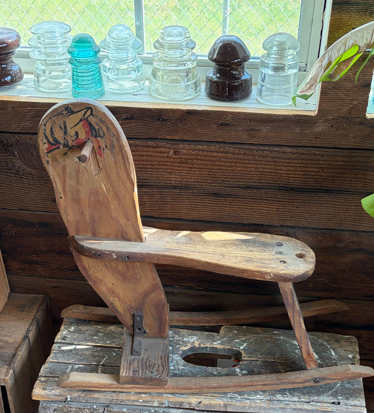 Vintage Wooden Rocking Horse Toy