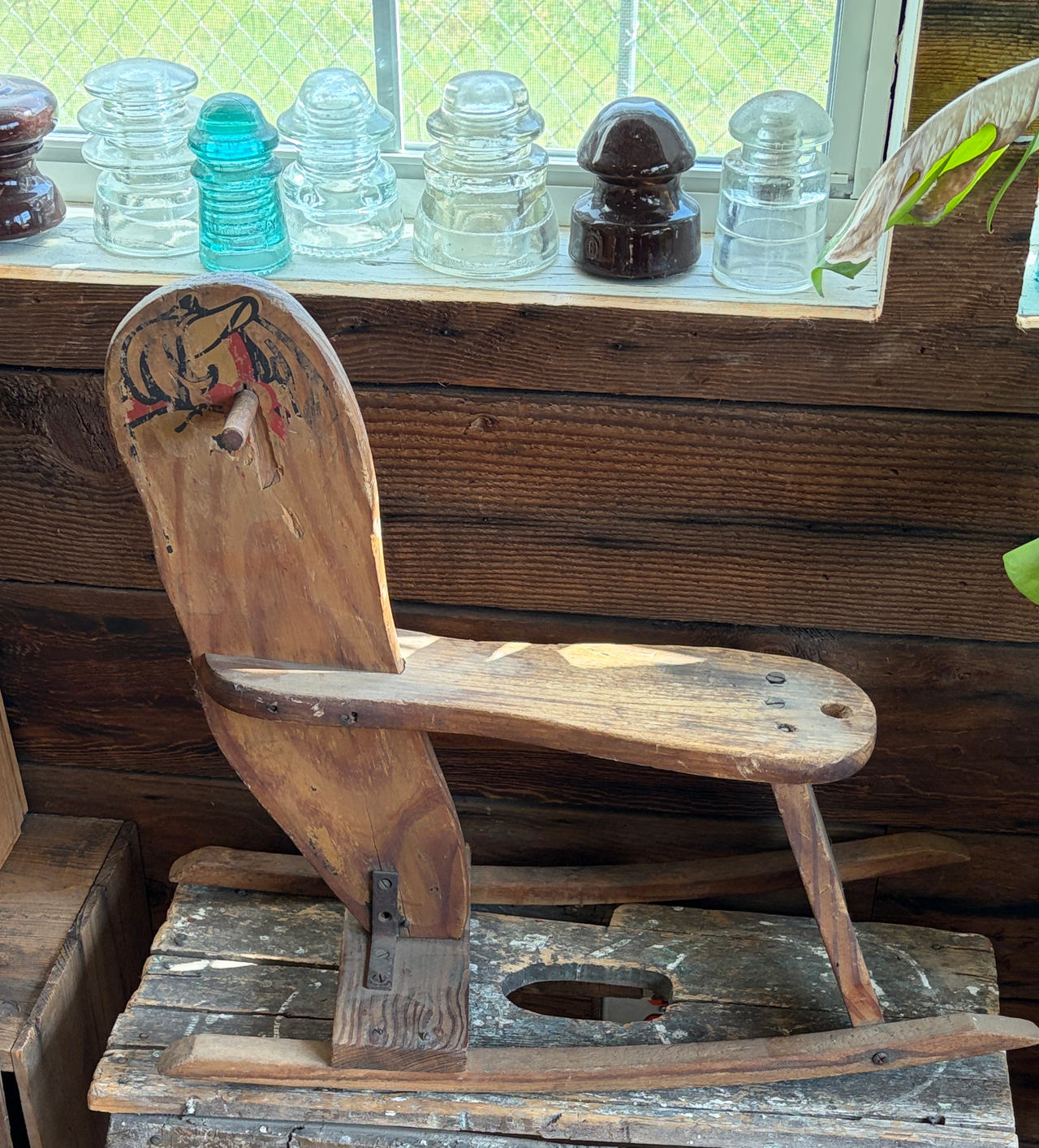 Vintage Wooden Rocking Horse Toy