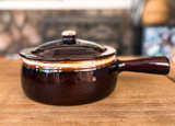 Vintage Pfaltzgraff Gourmet Brown Drip Glaze Saucepan with Lid - Image 1