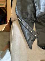 Black Leather Motorcycle Chaps - Image 5