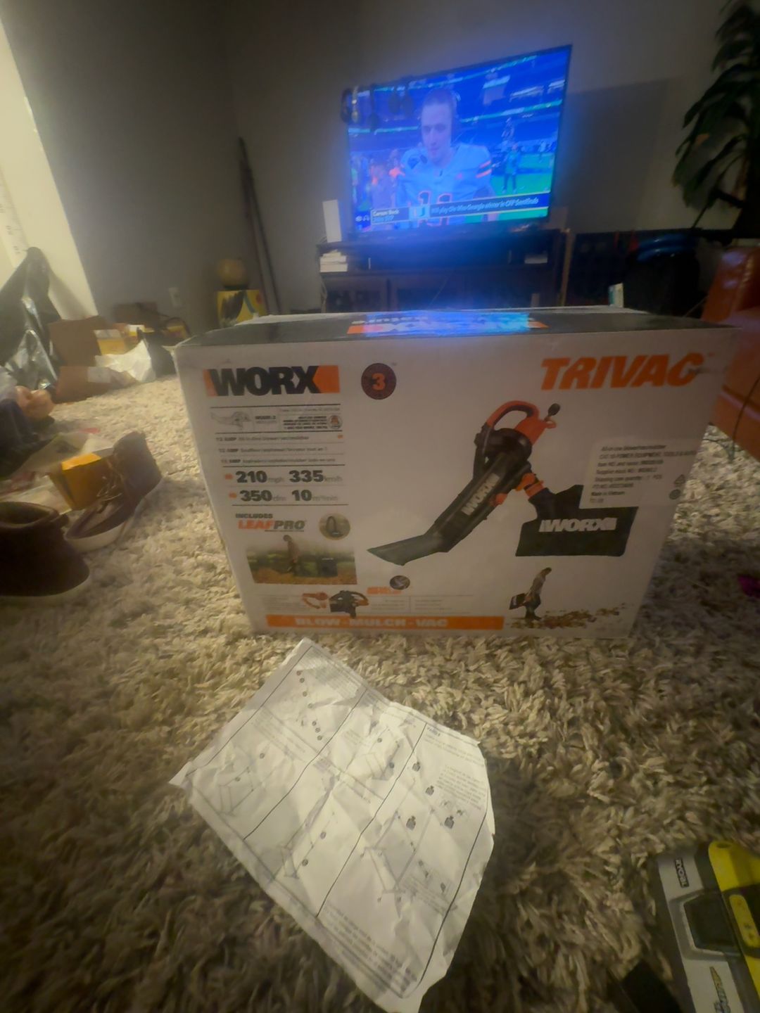 WORX WG505 Trivac 12 Amp 3-in-1 Leaf Blower/Vacuum/Mulcher