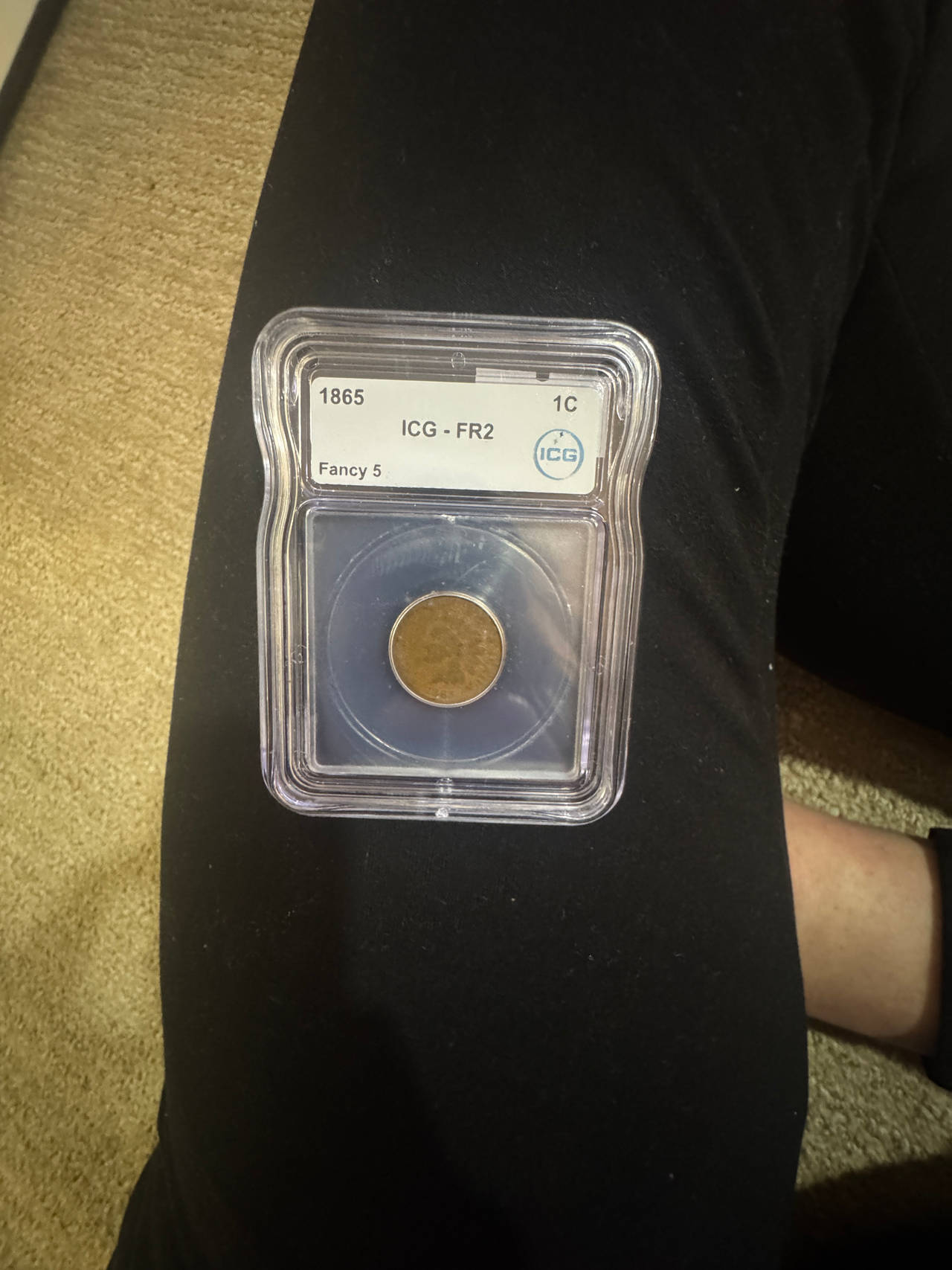 1865 Indian Head Penny Fancy 5 ICG FR2