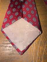 Christian Dior Silk Tie Vintage Maroon Diamond Pattern Mens Dad Fathers Day Gift - Image 4