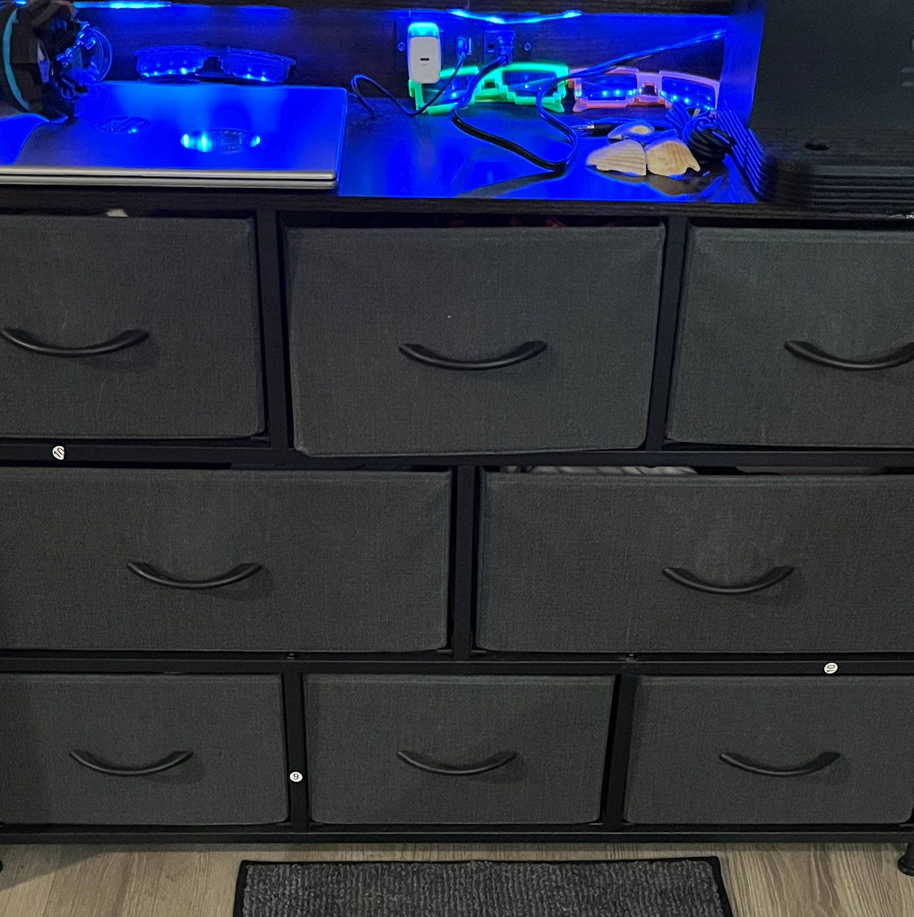WLIVE 8-Drawer Fabric Dresser Storage Tower