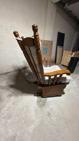 Traditional Wooden Rocking Chair with Cushions - Image 2
