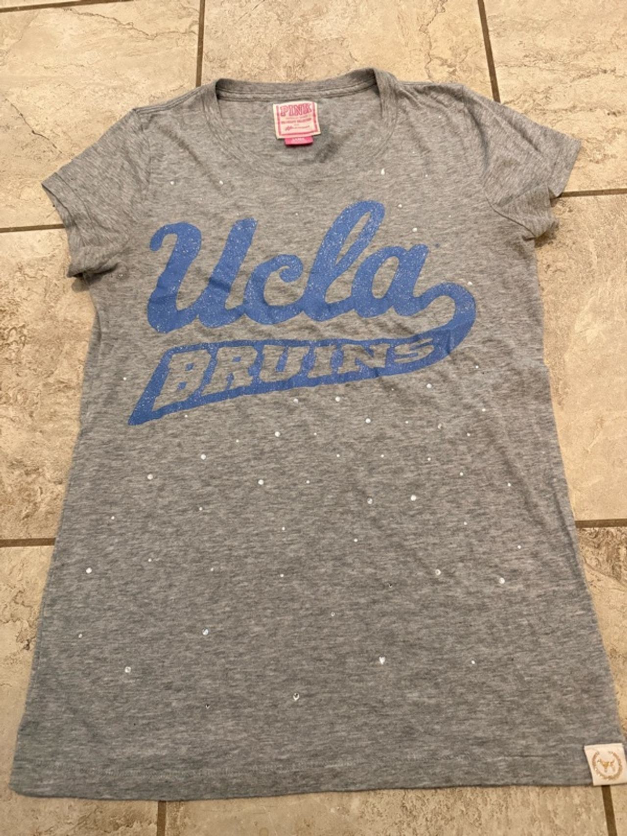 Victoria’s Secret Pink UCLA Bruins Script Logo Gray Short Sleeve T-Shirt