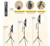 TORJIM Softbox Photography Lighting Kit, 16'' x 16'' Professional Softbox Light - Image 2