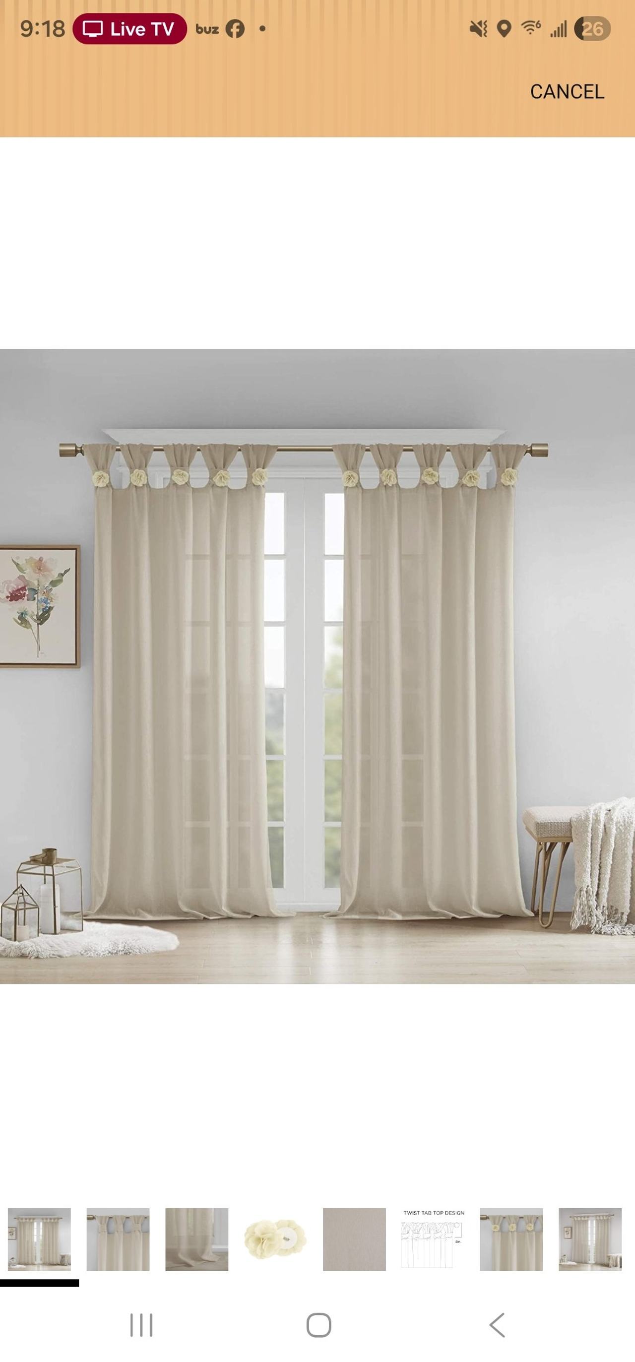 Lush Decor Boho Chic Twist Tab Flower Curtains