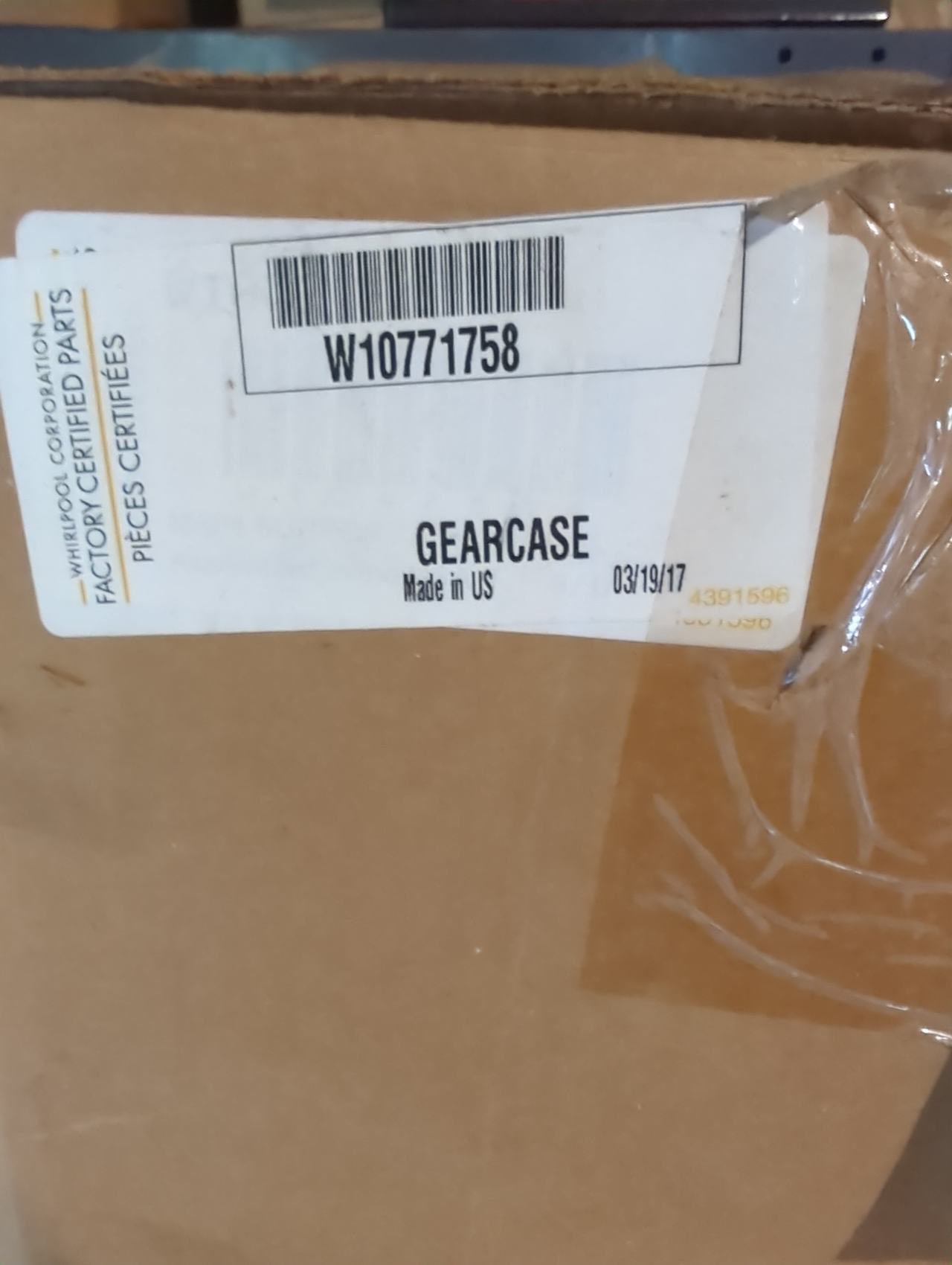 Whirlpool W10771758 Washer Gearcase Transmission