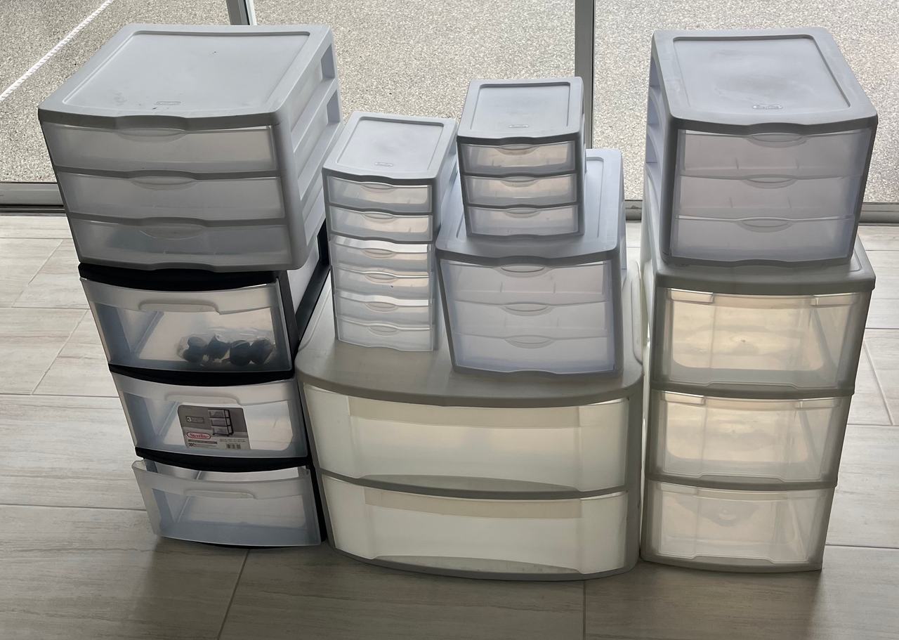 Lot of 8 Plastic Storage Organizer for Crafts Collectibles School