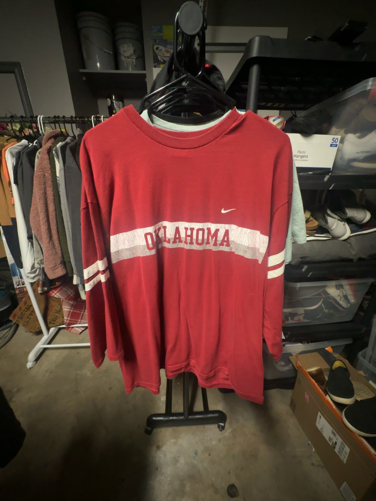 Nike Oklahoma Sooners Long Sleeve(3/4) Jersey Men's XXL (Unisex) 