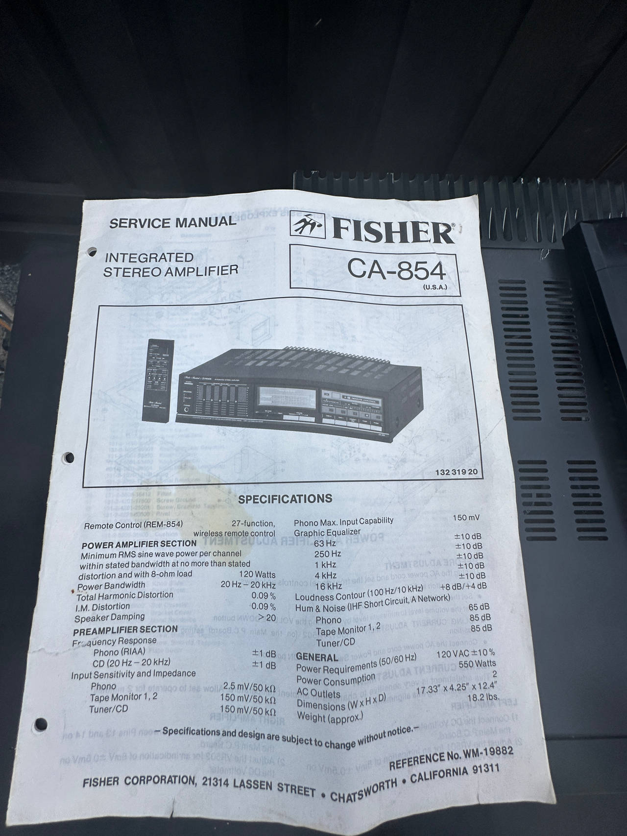 Fisher Integrated Stereo Amplifier & Compact Disc Changer