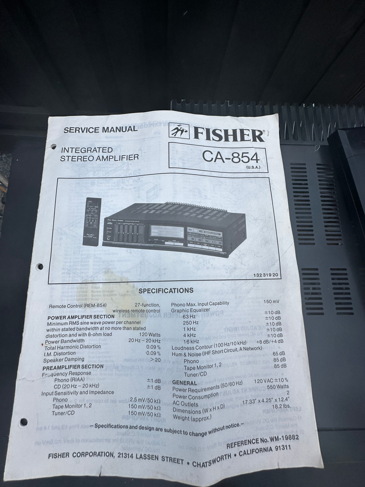 Fisher Integrated Stereo Amplifier & Compact Disc Changer