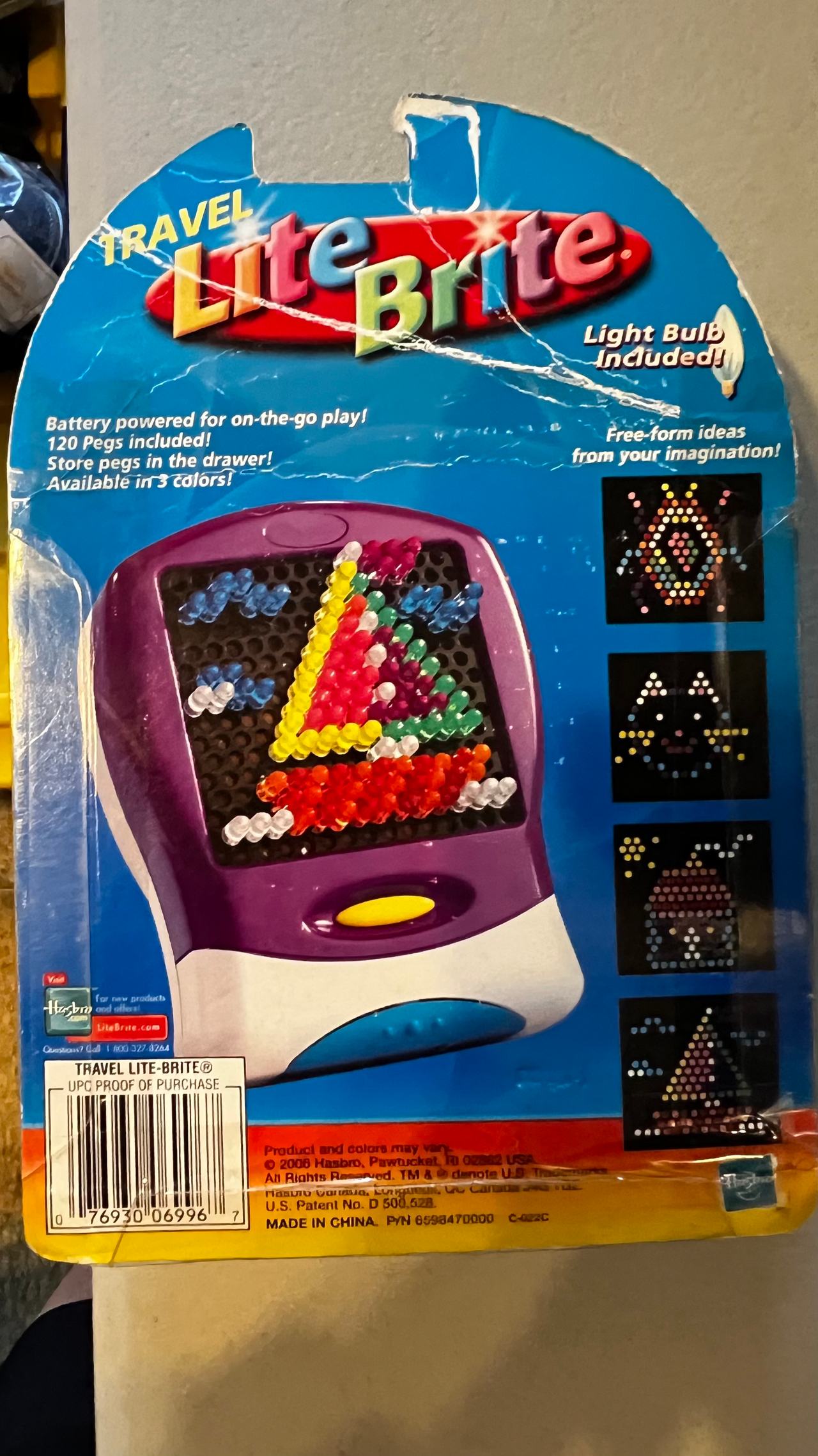 Hasbro Lite Brite Travel Handheld Red/White