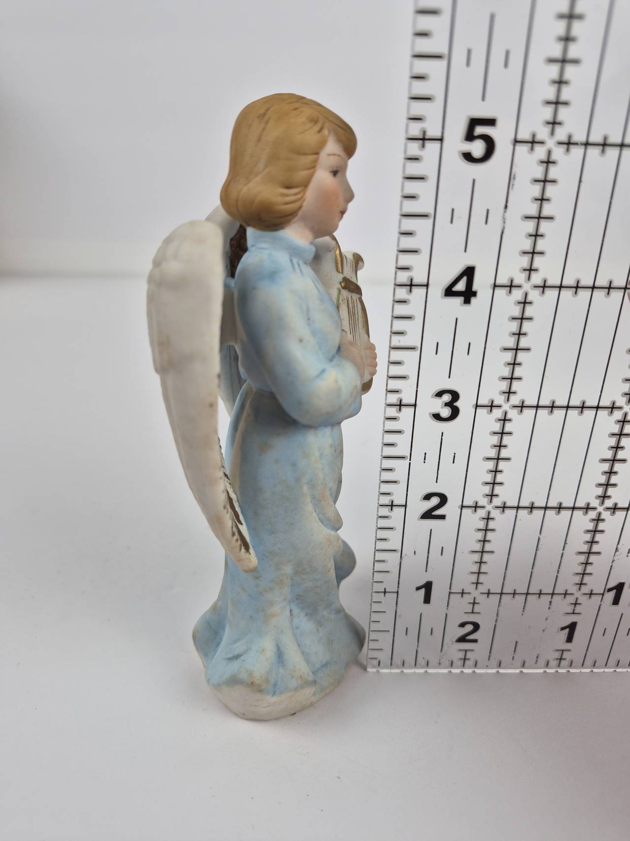 Vintage Ceramic Angel Figurine with Lyre