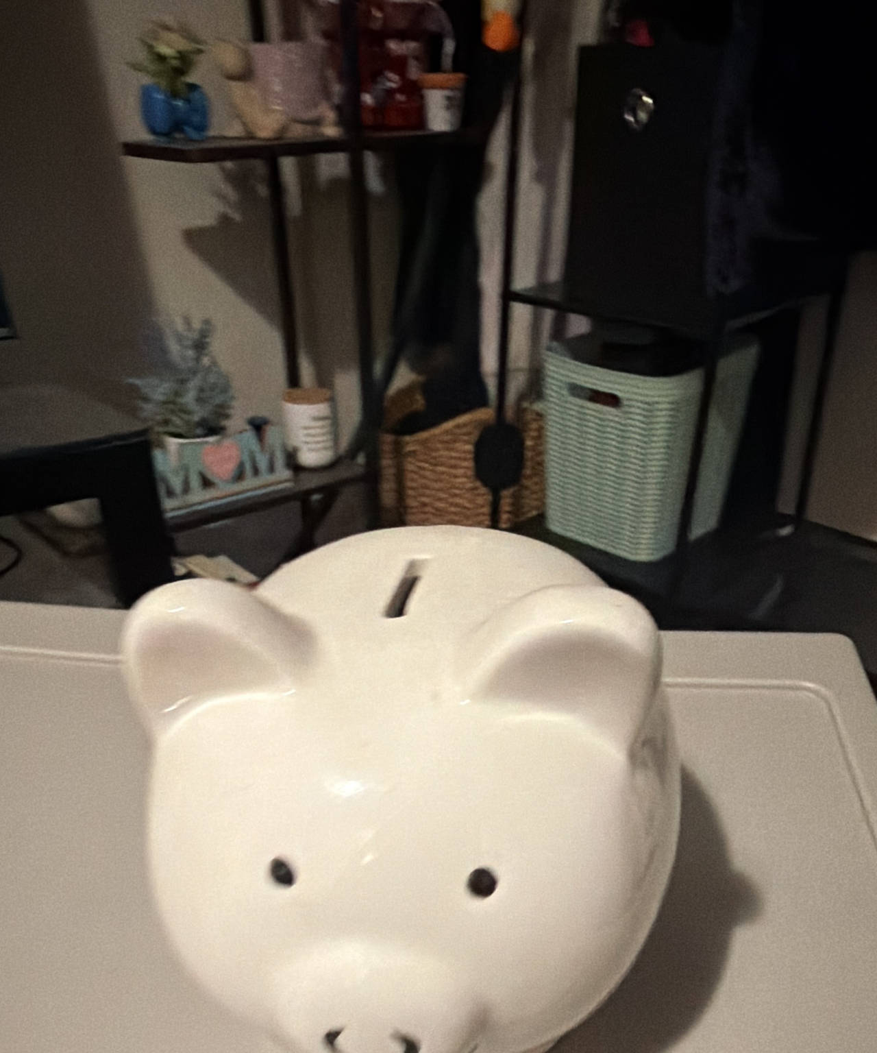White Ceramic Piggy Bank