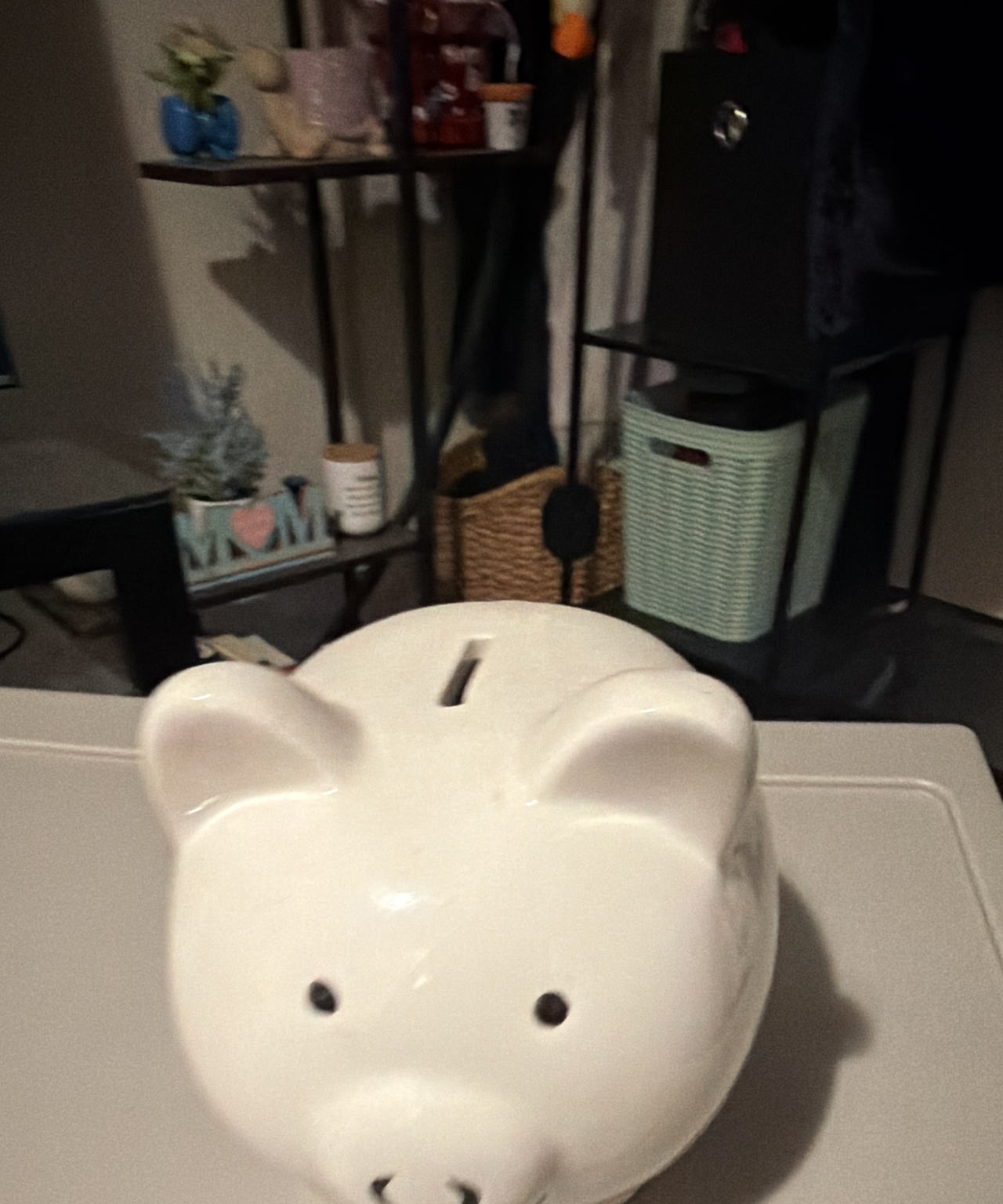 White Ceramic Piggy Bank