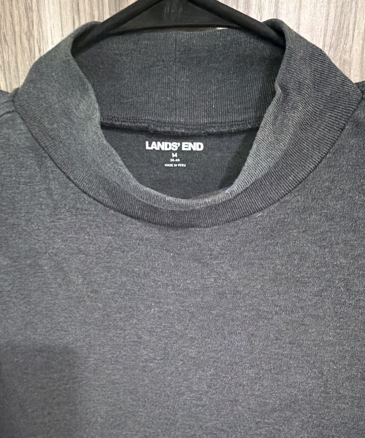 Lands' End Men's Super-T Mock Neck Shirt Medium