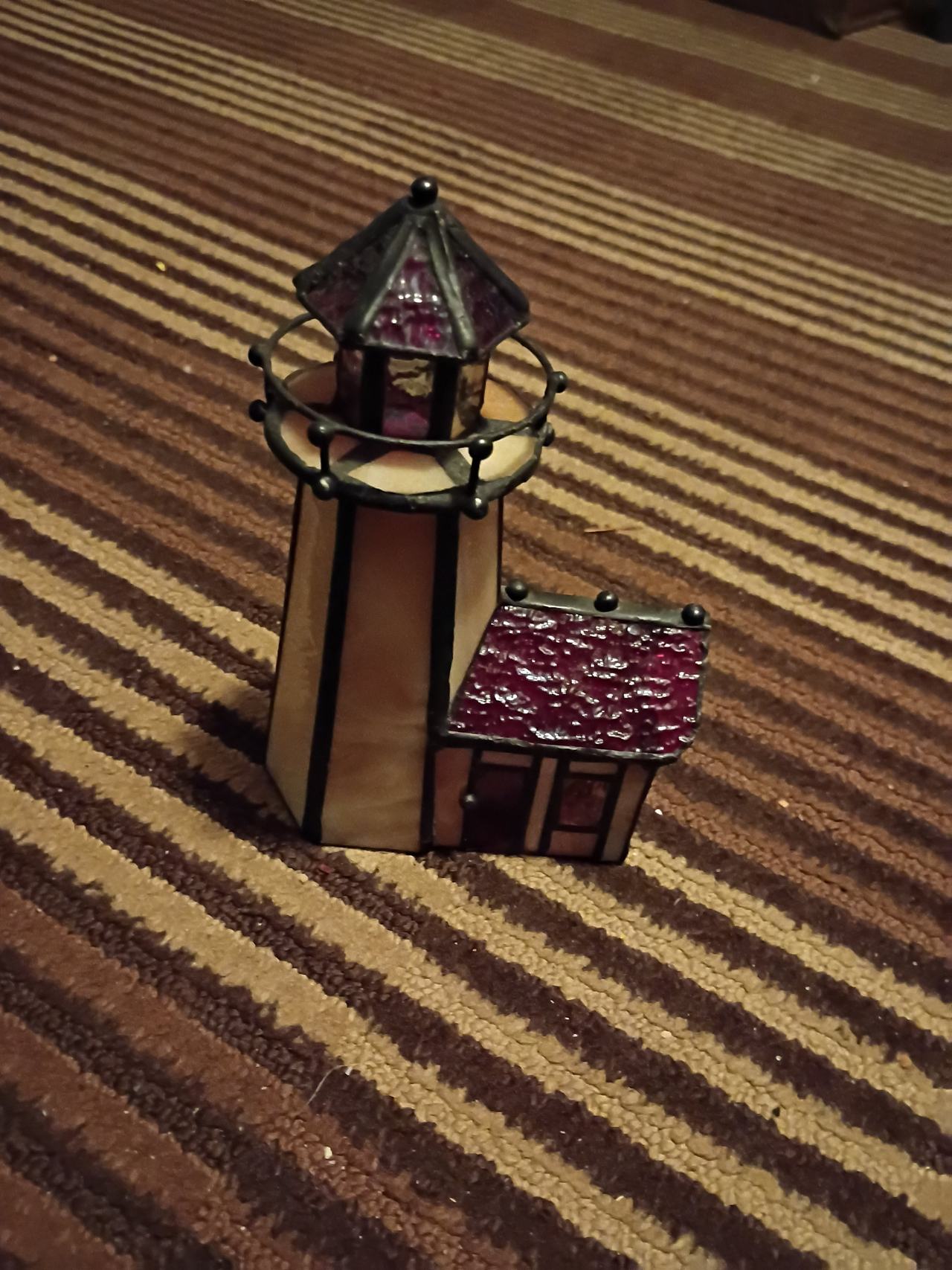 Stained Glass Lighthouse Accent Lamp