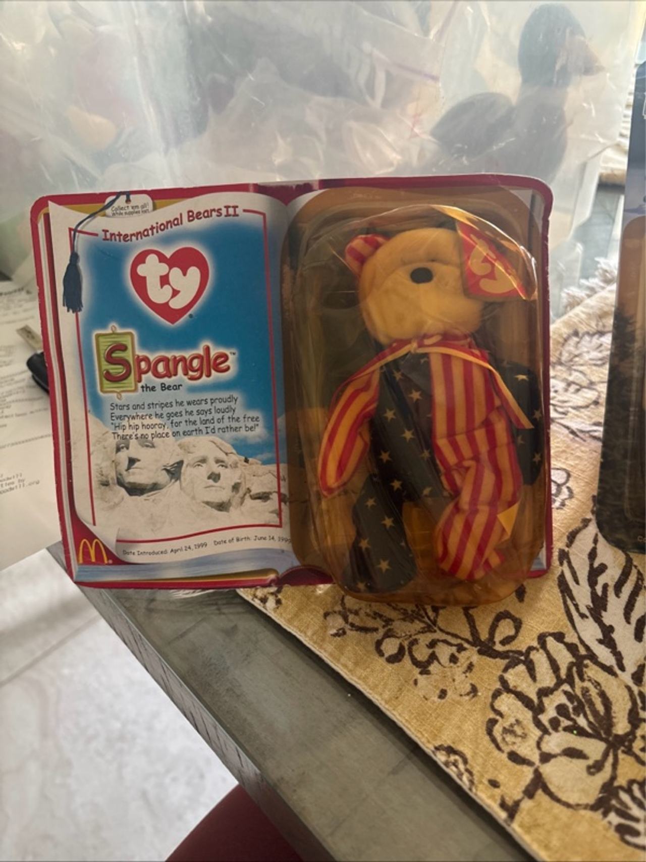 Ty McDonald's Teenie Beanie Baby Spangle the Bear
