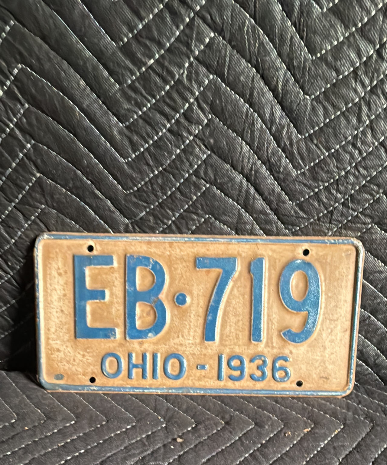 1936 Ohio License Plate EB-719