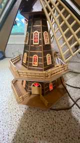 Vintage Lighted Wooden Windmill Decor - Image 2