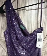 Lauren Ralph Lauren One-Shoulder Sequin Gown in Plum Purple Size 12 - Image 6