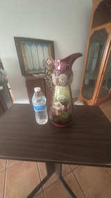 Nippon Moriage 10" Enamel Porcelain Vase with Triple Handles - Image 5