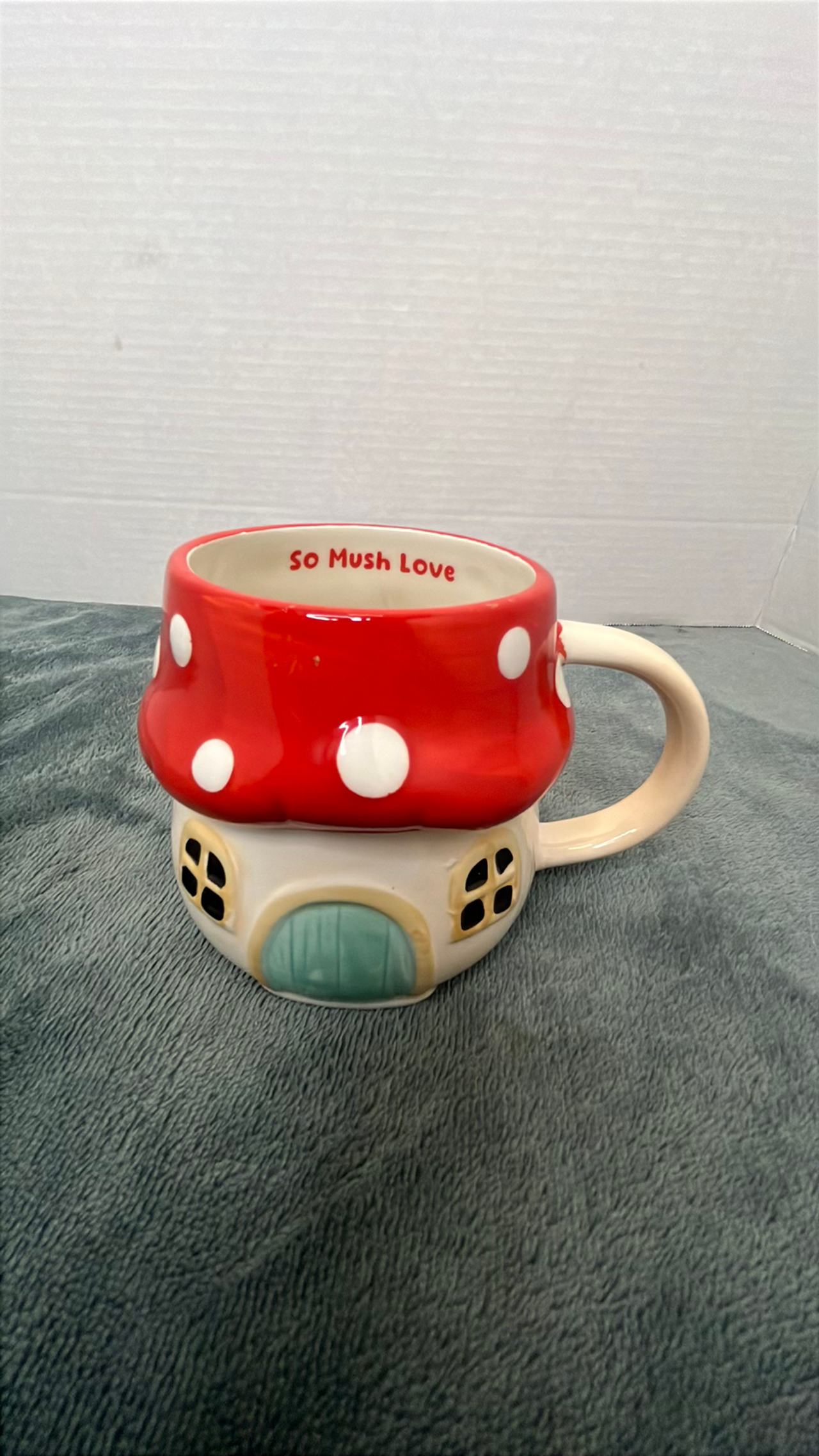 Mainstays So Mush Love Mushroom House Mug Whimsical Magical Handpainted