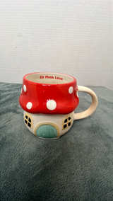 Mainstays So Mush Love Mushroom House Mug Whimsical Magical Handpainted - Image 1