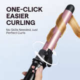 Wavytalk Rotating Curling Iron, Curl Cycle, 1In Automatic Curling Wand Rose Gold - Image 3