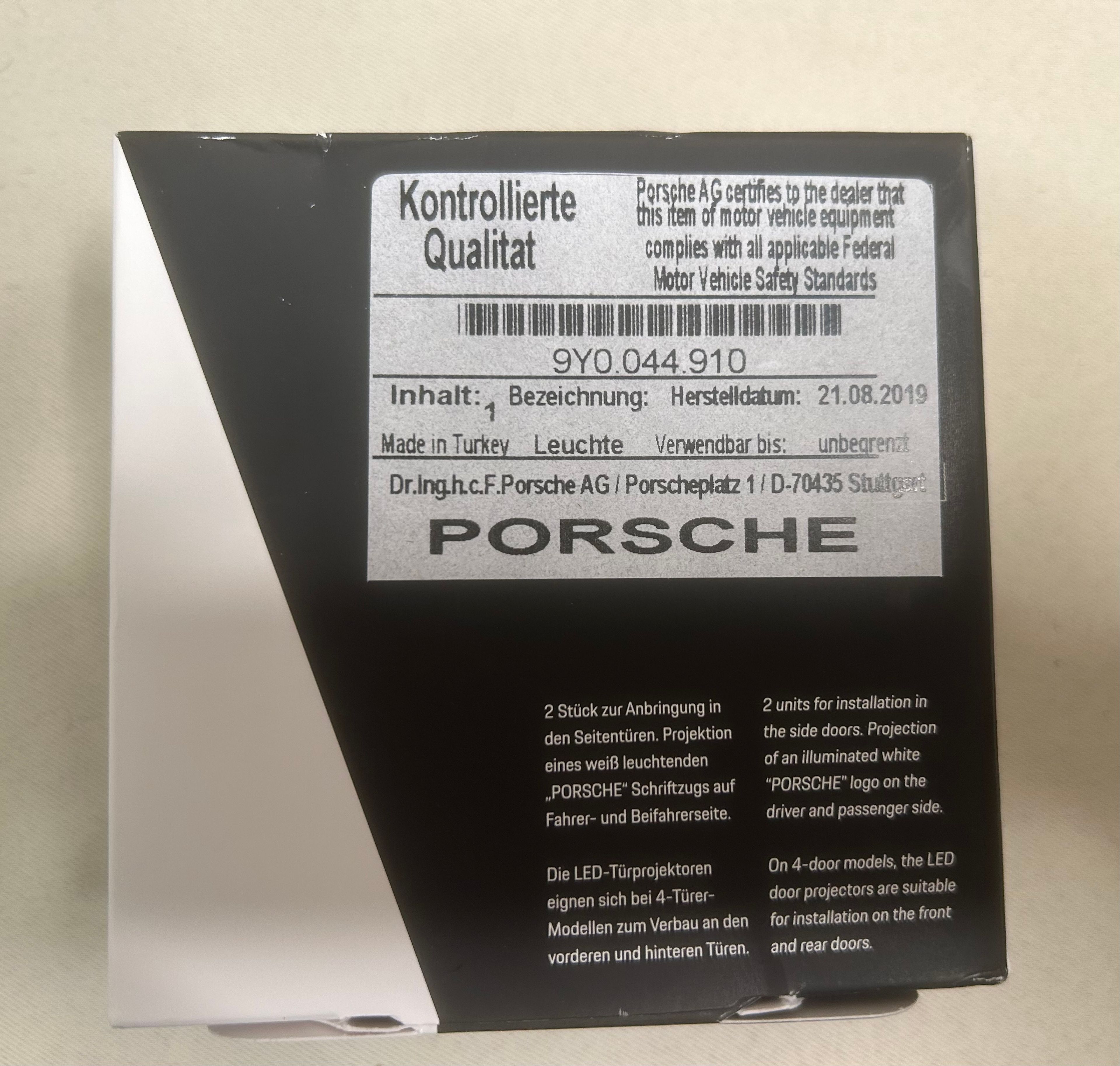 Porsche LED Door Projectors - White PORSCHE Logo - Image 2