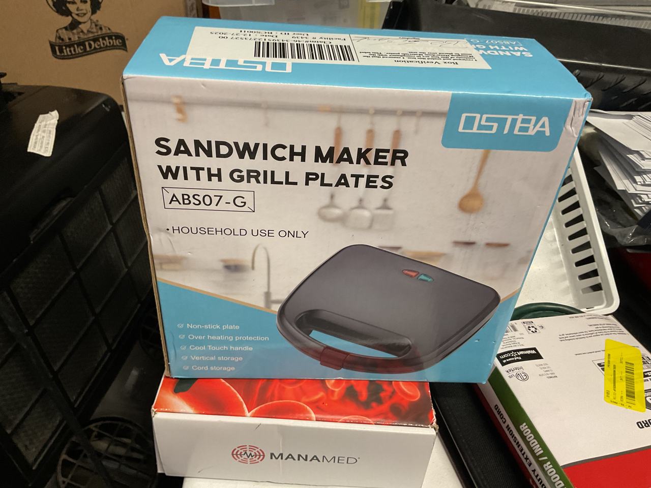 OSTBA Sandwich Maker with Grill Plates ABS07-G