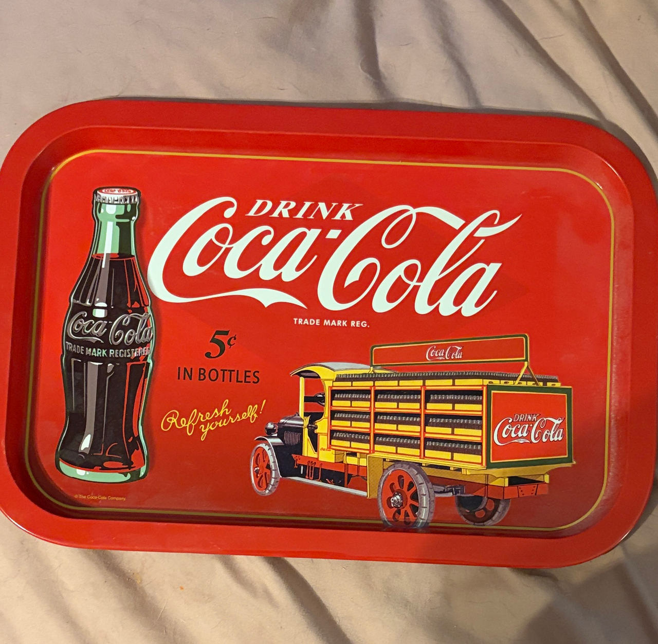 Coca-Cola Vintage Delivery Truck Metal Serving Tray