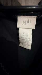 J. Jill Black Sleeveless V-Neck Midi Dress with Contrast Stitching XS Petite - Image 3