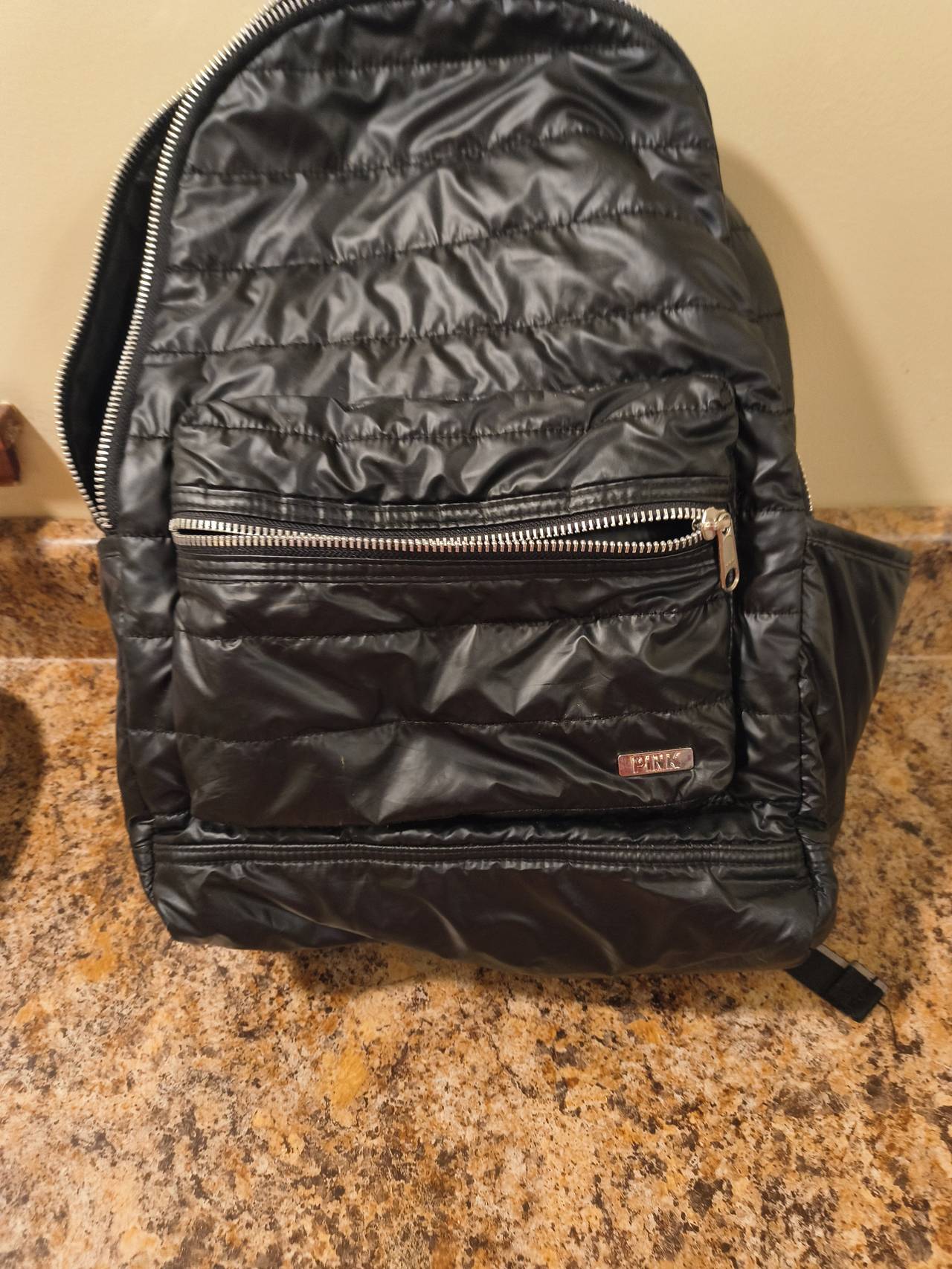Victoria's Secret Pink Quilted Backpack Black
