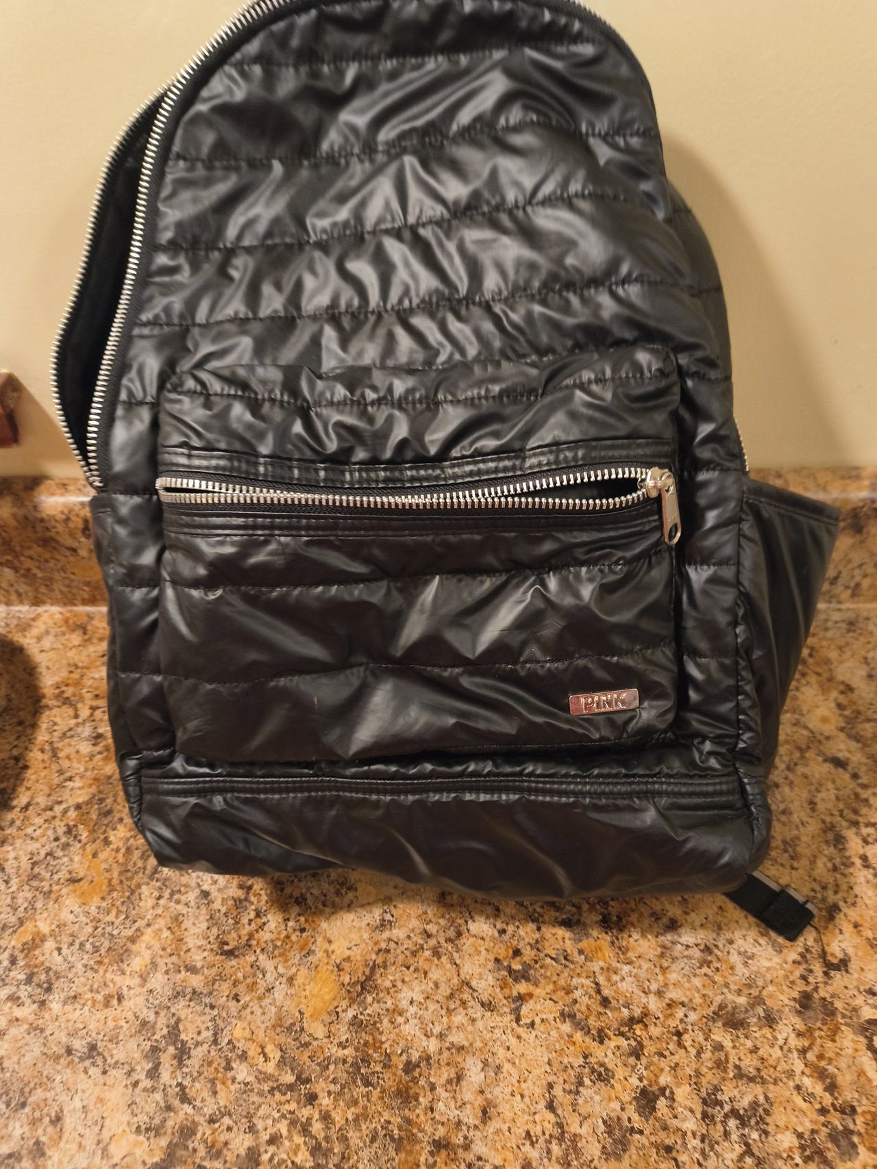 Victoria's Secret Pink Quilted Backpack Black