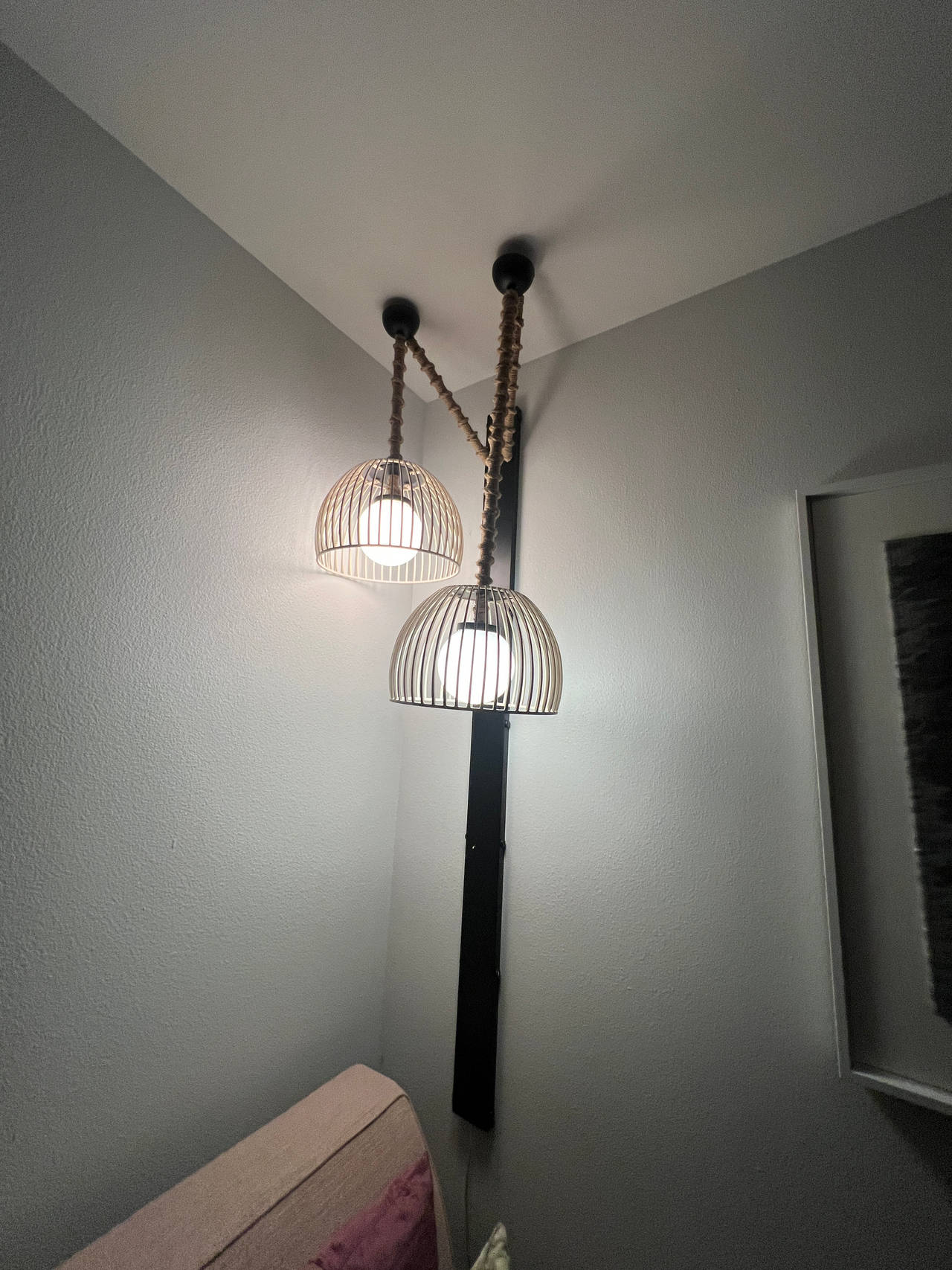 Modern Rattan Wall Sconce Light Fixture