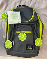 BB Gear Baby Boom Diaper Backpack Gray & Lime Green - Image 3