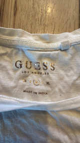 GUESS Women's White Embellished Triangle Logo T-Shirt: medium - Image 3