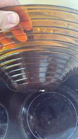 Vintage 15" Italian Hand-Blown Amber Glass Console Bowl - Image 2