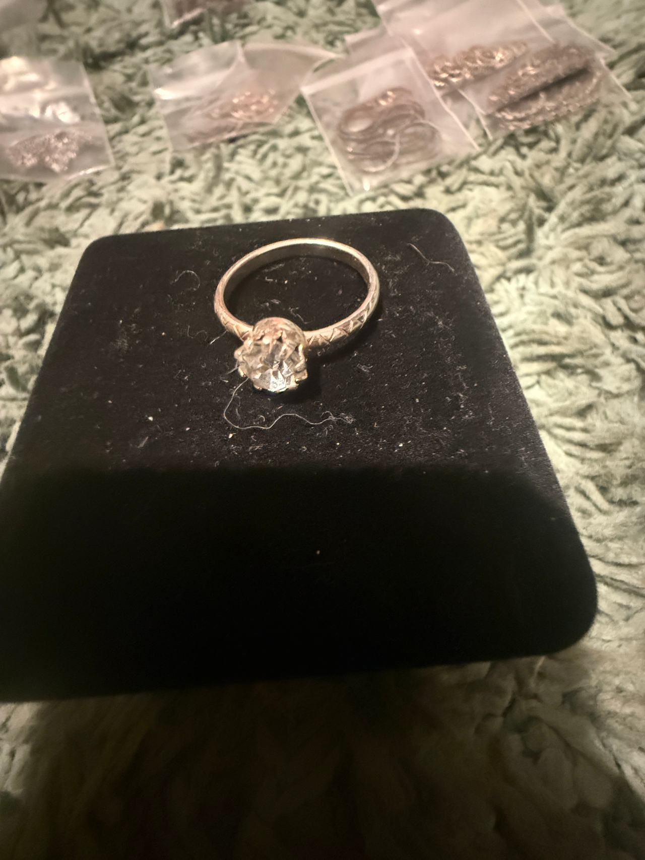 Vintage Style Engraved Solitaire Ring