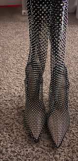 Women's Rhinestone Mesh Over-the-Knee Boots - Image 1