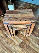 Rustic Sheesham Nesting Tables set of 3 - Image 6